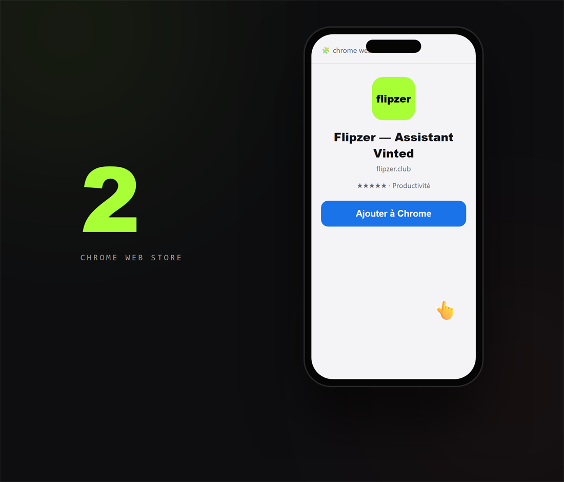 Fiche Flipzer sur le Chrome Web Store avec le bouton Ajouter à Chrome